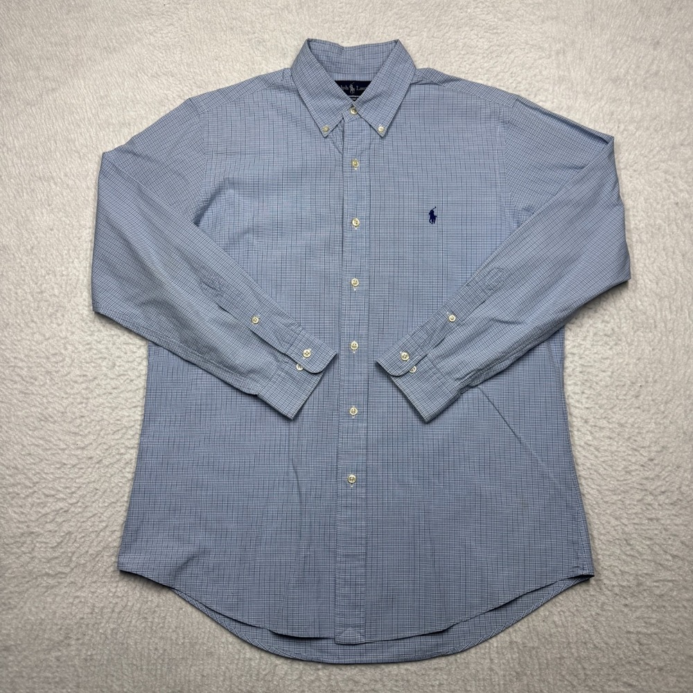 Polo Ralph Lauren Custom Fit‎ Dress Shirt Blue Button Down Dress Men's 16 32/33